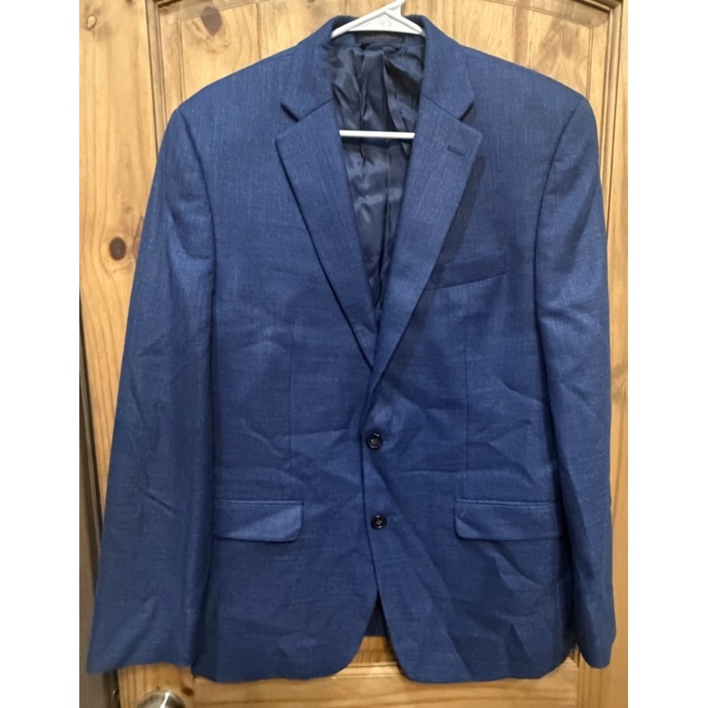 Lauren Ralph Lauren 40R Blue Sport Coat Blazer 2 Button Linen Blend Men's